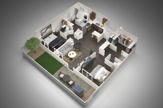 2 Bedroom, 2 Bathroom 282 floor plan